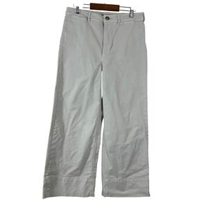 Everlane Women's Pants Khaki Cotton Blend High Rise Crop Wide‎ Leg Size 4